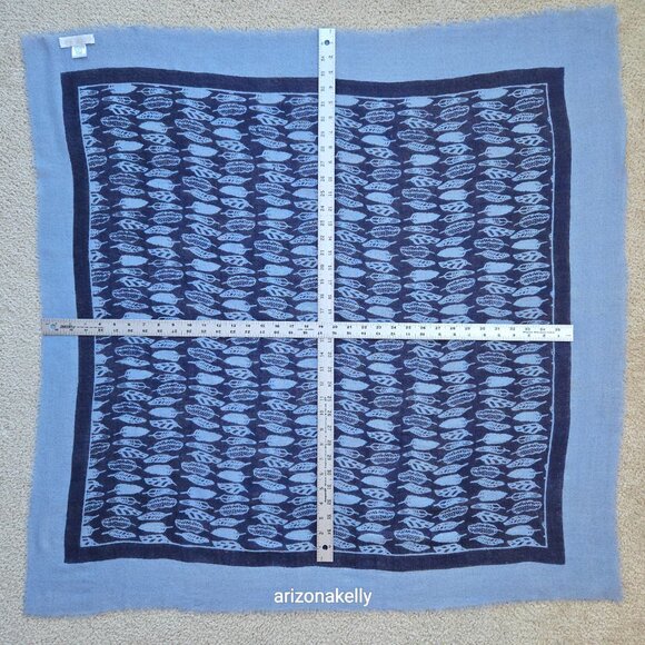 Carolina Amato Wool Silk Square Lightweight Feather Scarf Bird - Picture 7 of 13